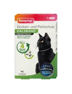 beaphar Zecken- und Flohschutz Halsband reflektierend für Katzen grün