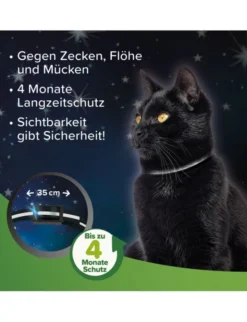 beaphar Zecken- und Flohschutz Halsband reflektierend für Katzen grün