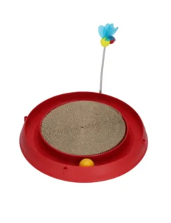 catit 3in1 mit Kratzer und Spielzeug rot