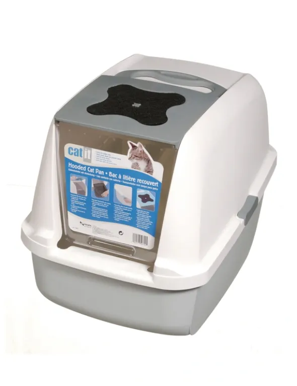 catit Katzentoilette mit Abdeckung grau