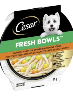 Cesar Fresh Bowls Huhn, Karotten, grüne Bohnen und Kürbis 85g