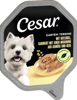 Cesar Garten-Terrine mit Geflügel, garniert mit einer Mischung aus Gemüse und Reis 150g