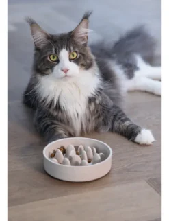 Designed by Lotte Anti-Schling-Napf Pom für Katzen beige