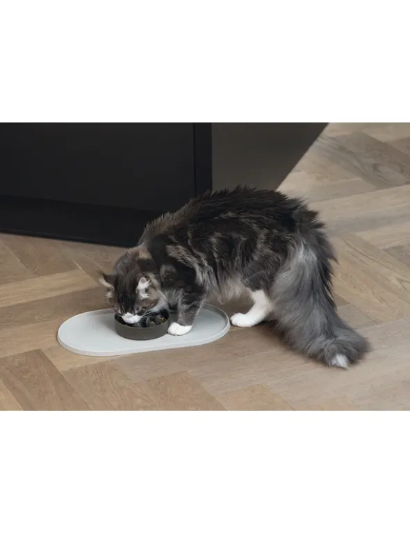 Designed by Lotte Anti-Schling-Napf Pom für Katzen grau