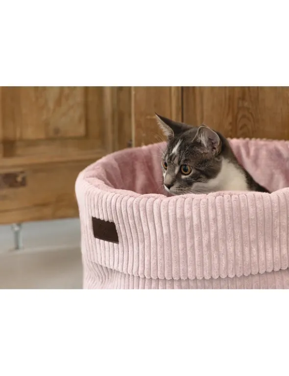 Designed by Lotte Katzen Korb Ribbed rosa