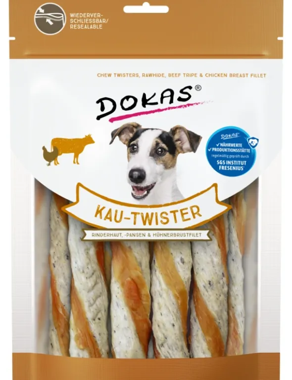 DOKAS Kau-Twister Rinderhaut, Pansen & Hühnerbrustfilet 200g