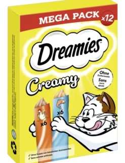 Dreamies Creamy Mega Pack mit Huhn, mit Lachs 120g