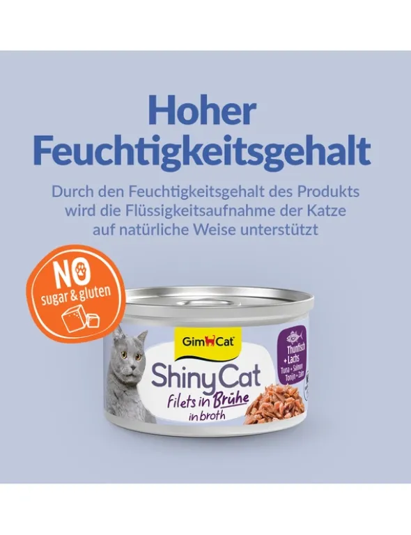 GimCat ShinyCat Brühe Thunfisch + Lachs 70g