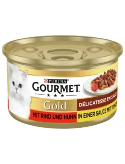 GOURMET Gold Délicatesse en Sauce mit Rind und Huhn 85g