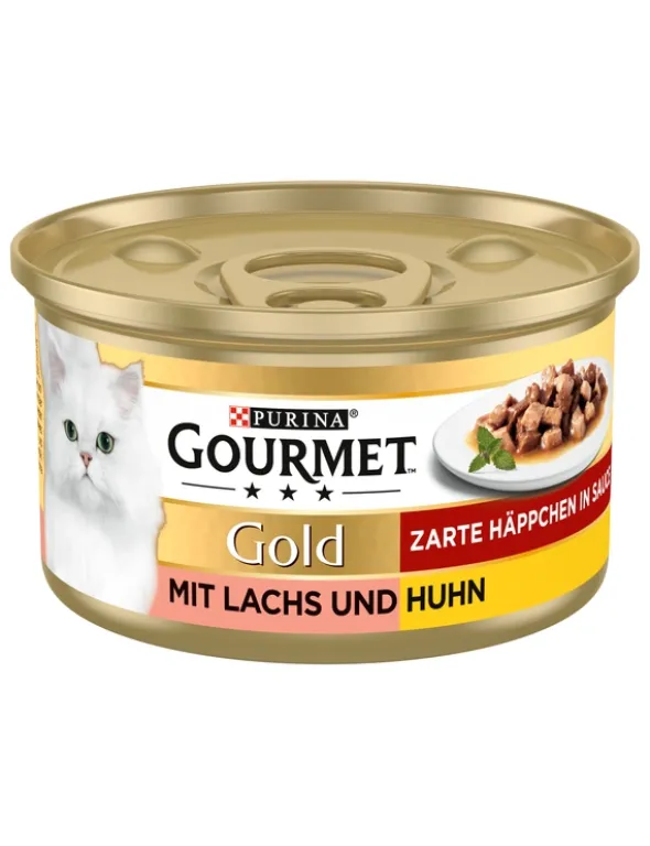 GOURMET Gold Zarte Häppchen mit Lachs & Huhn 85g