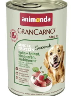 GranCarno Single Protein Superfoods Huhn + Spinat, Himbeeren, Kürbiskerne 400g