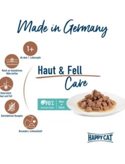 HAPPY CAT Care Meat in Sauce Haut & Fell 85g