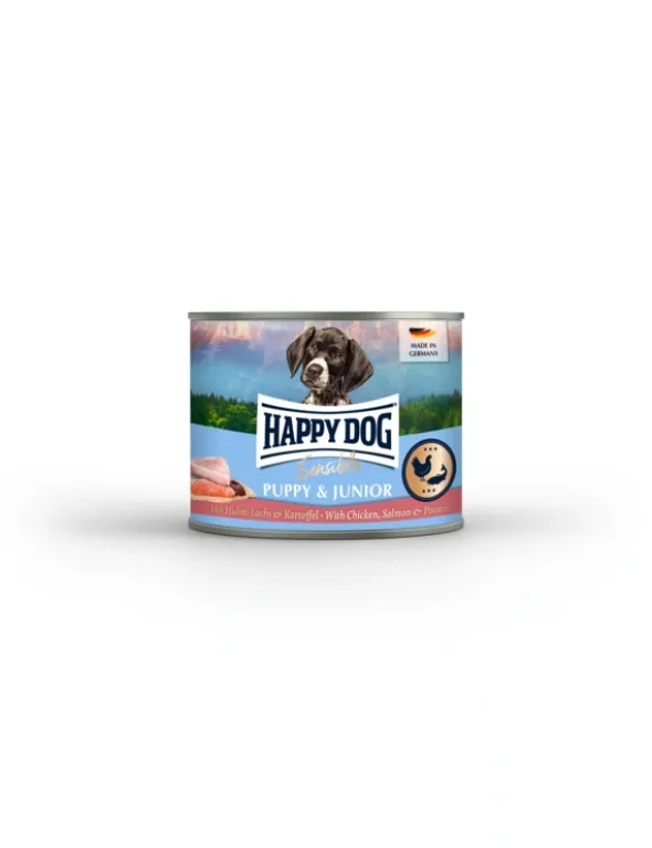 HAPPY DOG Sensible Puppy mit Huhn, Lachs & Kartoffel 200g