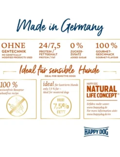 HAPPY DOG Sensible Toscana Ente, Lachs 4kg