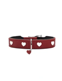 HUNTER Halsband Love rot, schwarz 32 cm