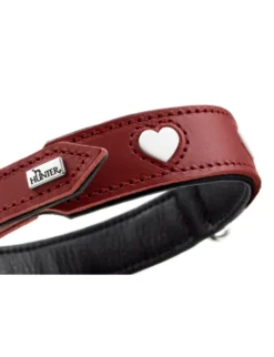 HUNTER Halsband Love rot, schwarz 32 cm