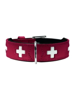 HUNTER Halsband Swiss rot, schwarz 32 cm