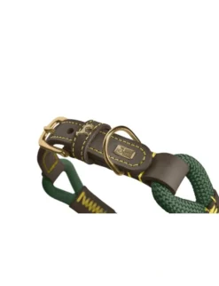 HUNTER Hundehalsband Malia dunkelbraun, dunkelgrün 45 cm