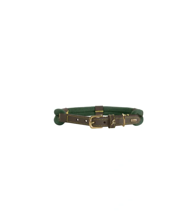 HUNTER Hundehalsband Malia dunkelbraun, dunkelgrün 45 cm