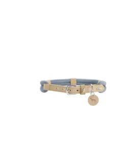 HUNTER Hundehalsband Malia natur, taubenblau 45 cm