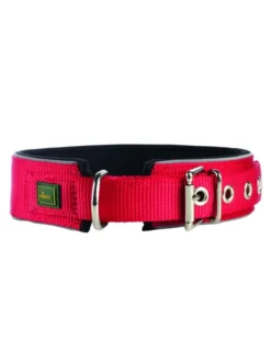 HUNTER Hundehalsband Neopren Reflect rot, schwarz S/M