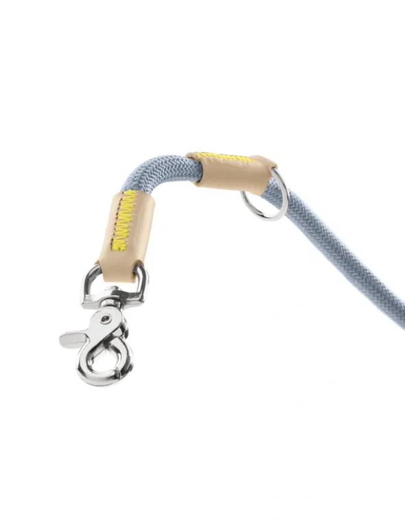 HUNTER verstellbare Führleine Malia natur, taubenblau 2 m/8 mm