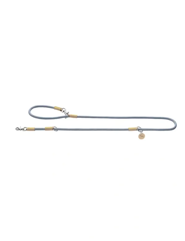 HUNTER verstellbare Führleine Malia natur, taubenblau 2 m/8 mm
