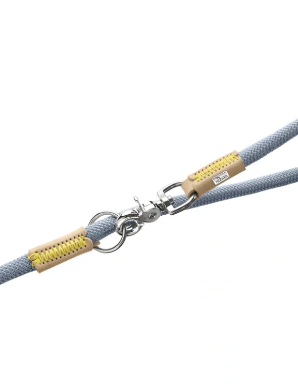 HUNTER verstellbare Führleine Malia natur, taubenblau 2 m/8 mm