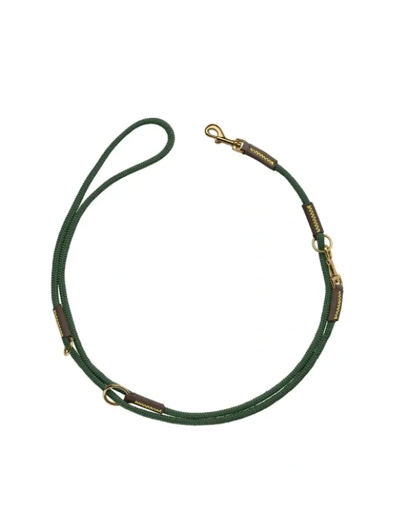 HUNTER verstellbare Führleine Malia dunkelbraun, dunkelgrün 2 m/8 mm