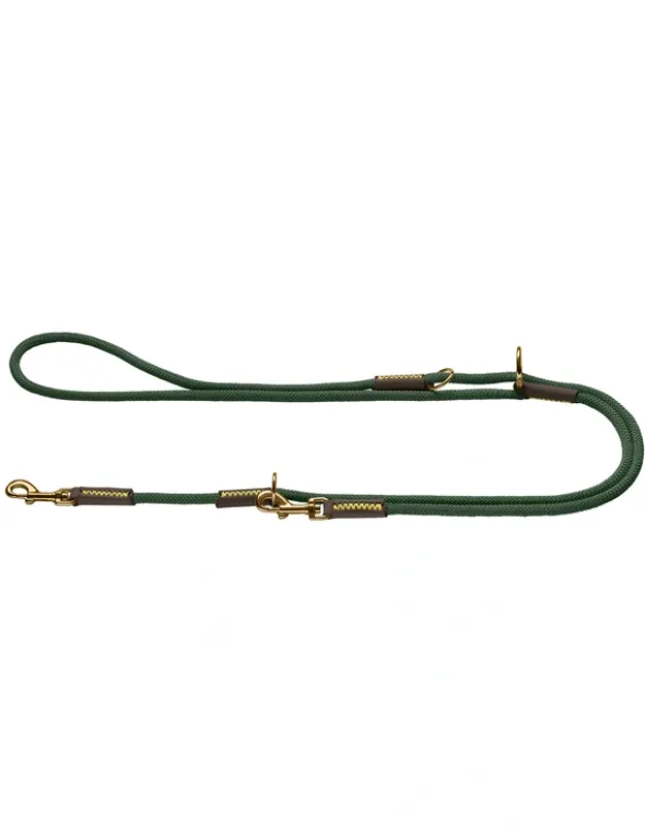 HUNTER verstellbare Führleine Malia dunkelbraun, dunkelgrün 2 m/8 mm