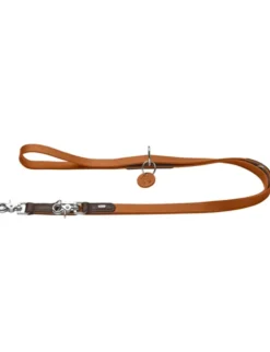 HUNTER verstellbare Führleine Lemvig dunkelbraun, orange 2 m/15 mm