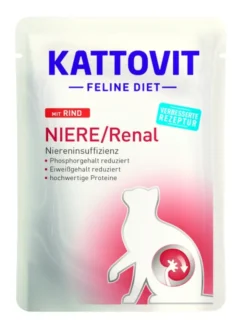 KATTOVIT FELINE DIET Niere/Renal im Beutel Rind 85g