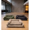 Lieblingsplatz Hundebett Cord dunkelgrau 75 x 55 cm