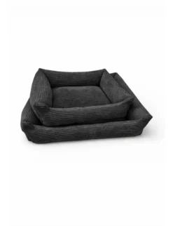 Lieblingsplatz Hundebett Cord dunkelgrau 75 x 55 cm