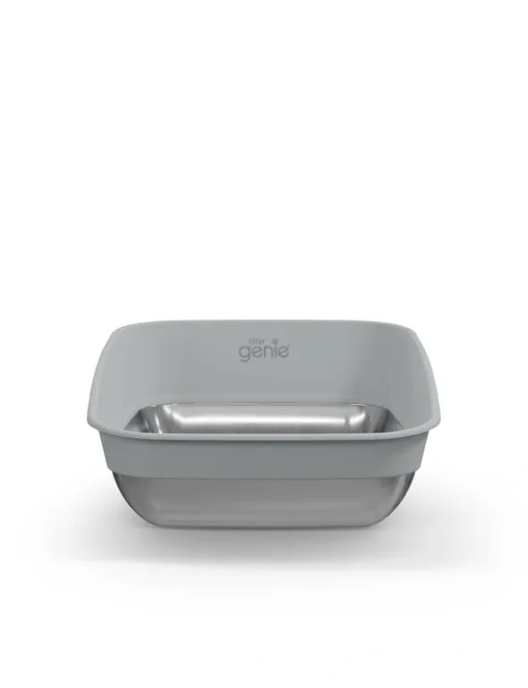 Litter Genie Edelstahl Katzentoilette grau