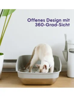 Litter Genie Edelstahl Katzentoilette grau