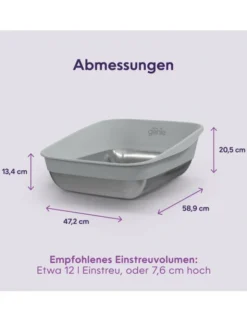 Litter Genie Edelstahl Katzentoilette grau
