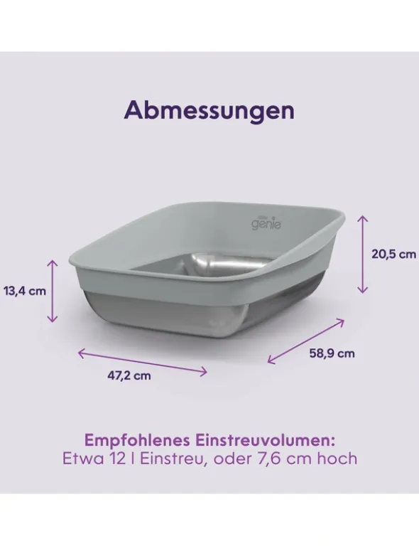 Litter Genie Edelstahl Katzentoilette grau