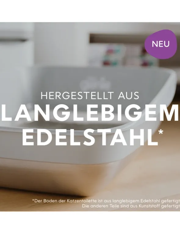 Litter Genie Edelstahl Katzentoilette grau