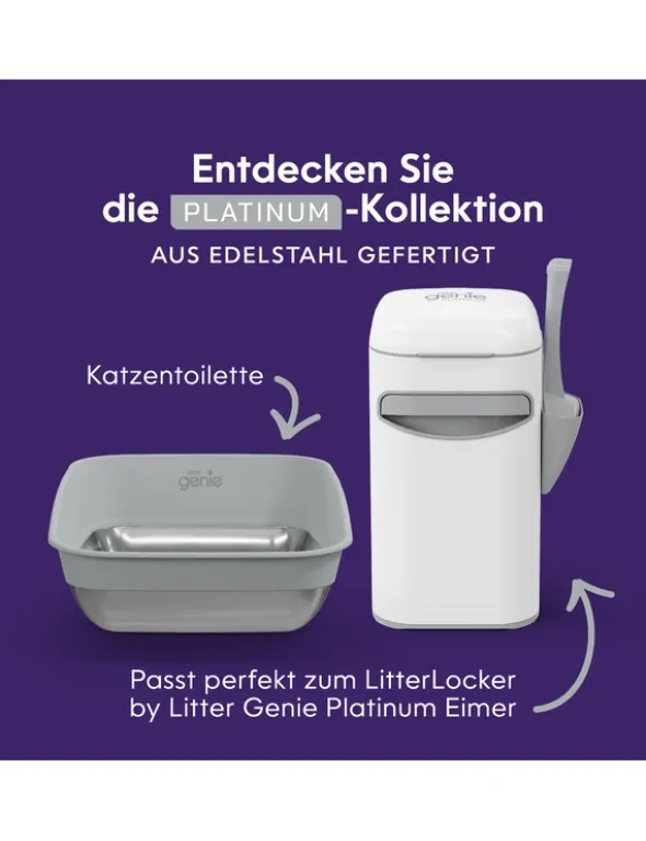Litter Genie Edelstahl Katzentoilette grau