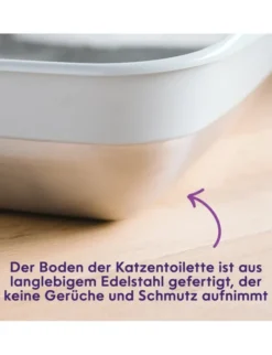 Litter Genie Edelstahl Katzentoilette grau