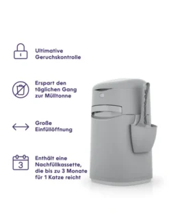Litter Genie LitterLocker EASY Roll Entsorgungseimer grau