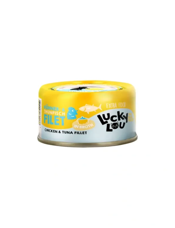 Lucky Lou Extrafood in Broth Hühner & Thunfischfilet 70g