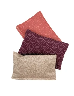 NATURplus Baldrianspielkissen 3er Set beige, bordeauxrot, korallenrot