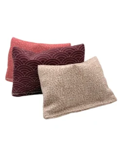 NATURplus Baldrianspielkissen 3er Set beige, bordeauxrot, korallenrot