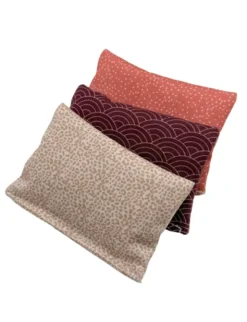 NATURplus Baldrianspielkissen 3er Set beige, bordeauxrot, korallenrot