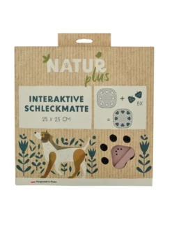 NATURplus interaktive Schleckmatte grau, rosa 25 x 25 cm
