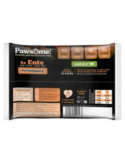 Pawsome! Adult 4er Flowpack Ente 340g