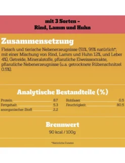 Pedigree Adult in Pastete mit 3 Sorten: Rind, Lamm und Huhn 800g