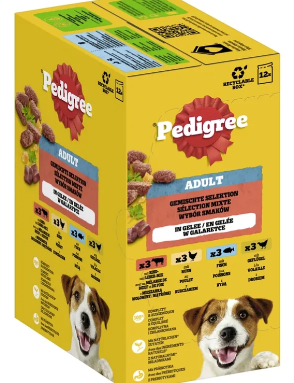 Pedigree Adult Multipack mit Rind- und Lebermischung, mit Huhn, mit Fisch, mit Geflügel 1,2kg